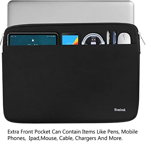Hsmienk 15.6 inch loo-1008 Black Neoprene Laptop Sleeve Shockproof Lightweight