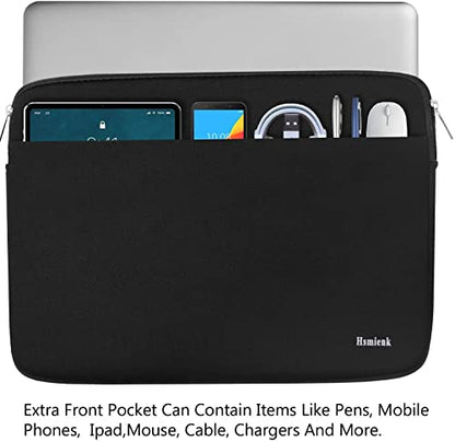 Hsmienk 15.6 inch loo-1008 Black Neoprene Laptop Sleeve Shockproof Lightweight