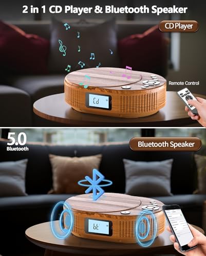 FELEMAN Portable CD Player BP-2211 Bluetooth Rechargeable Audio USB