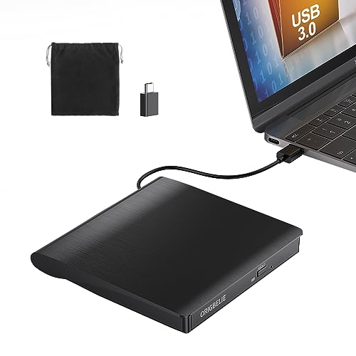 ORIGBELIE Portable External CD/DVD Drive BT524 USB 3.0 24x CD 8x DVD