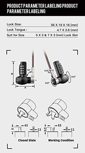 Bolikeji Heavy Duty Anti-Theft Laptop Lock with 4-Digit Combination Cable Lock (2m)