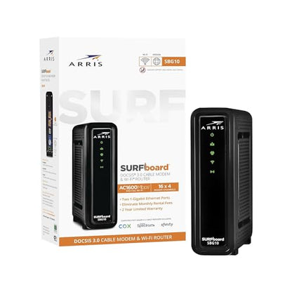ARRIS 16x4 DOCSIS 3.0 Wi-Fi Cable Modem SBG10 Black