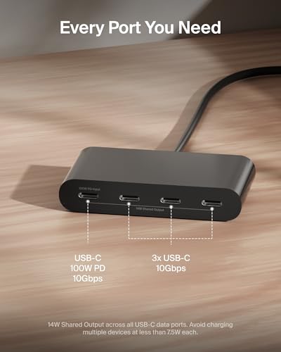 Belkin USB-C Hub AVC018BTBK 4-Port USB 3.2 Gen 2 10 Gbps