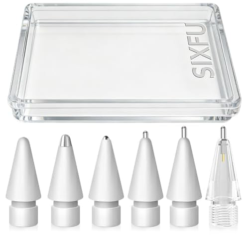 SIXFU 6 Pack Apple Pencil Tips Compatible with 1st, 2nd Generation and USB-C Devices