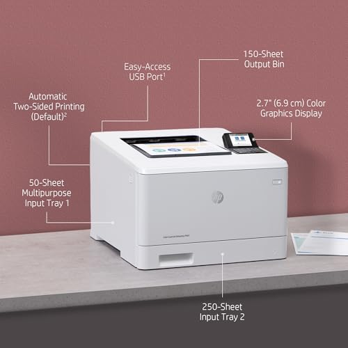 HP Color LaserJet Enterprise M455dn Color Printer 600x600 DPI, 27 B&W/Color PPM, Automatic Duplex, Laser