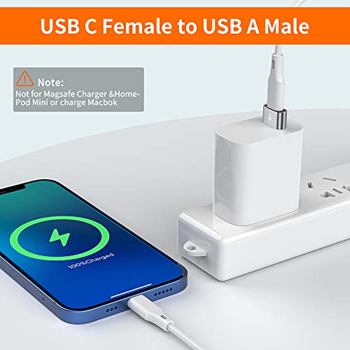 JXMOX USB-C Female to USB-A Male Adapter 4-Pack, Type C to USB Charger Converter