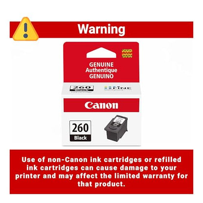 Canon PG-260 1 Count Black Ink Cartridge, Compatible with PIXMA TS5320/6420/6420a, TR7020/7020a, Genuine