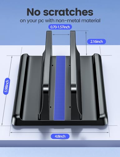Vaydeer 1 Slot Vertical Laptop Stand SZ2S011 Adjustable Black Silicone