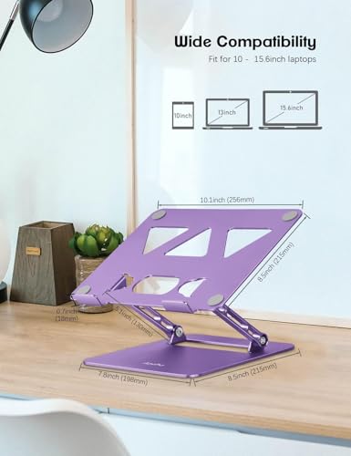 Aoviho 10-15.6 Inch L3 Adjustable Laptop Stand - Purple - Tabletop