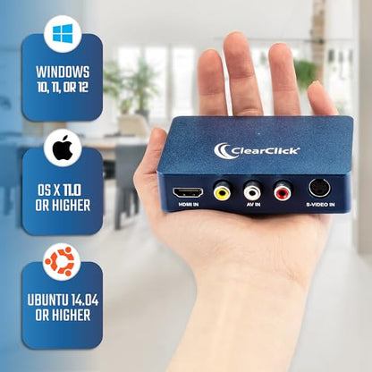 ClearClick 3x2.8x0.9 inches Video2USB USB Video Capture Device for Multimedia Applications