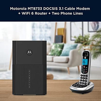 Motorola MT8733 Dual-Band WiFi 6 Router + Modem 2 Ports 2500Mbps DOCSIS 3.1 Connectivity