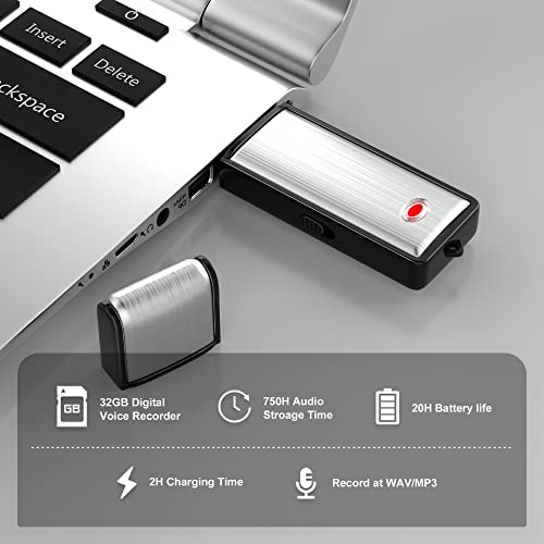 HAKSDOWO 32GB H5456 USB Mono Digital Voice Recorder