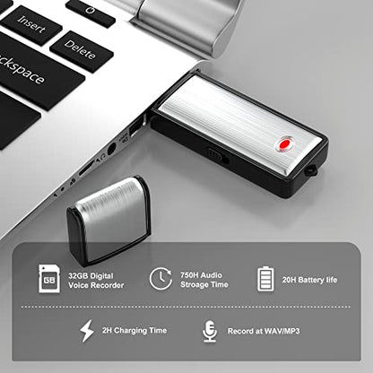 HAKSDOWO 32GB H5456 USB Mono Digital Voice Recorder
