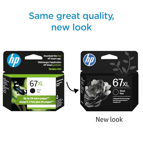 HP 67XL Black Ink Cartridge | High Yield | 240 Pages | Compatible with Select HP Printers
