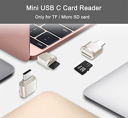 Mepsies 0.63" x 0.39" USB Type C microSD Card Reader, Supports microSD/microSDHC/microSDXC, 480 Mbps, Light Gold
