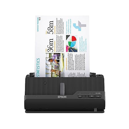 Epson Compact Desktop Document Scanner ES-C220 300 DPI USB 10 Watts 24-Bit Color Depth Document Scanner