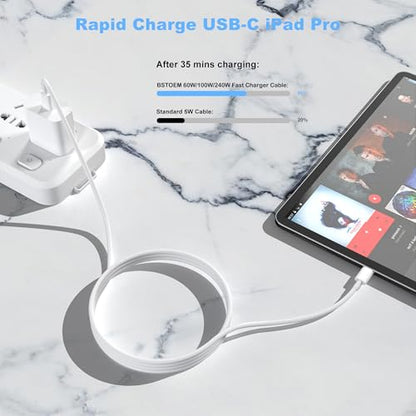 BSTOEM 2.0m Type-C to Type-C Charging Cable 60W Power Delivery for iPhone 17 & MacBook Pro