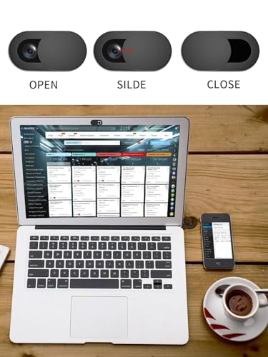 ALIANSHENG Webcam Cover 0.027in Ultra Thin Black Privacy Cover