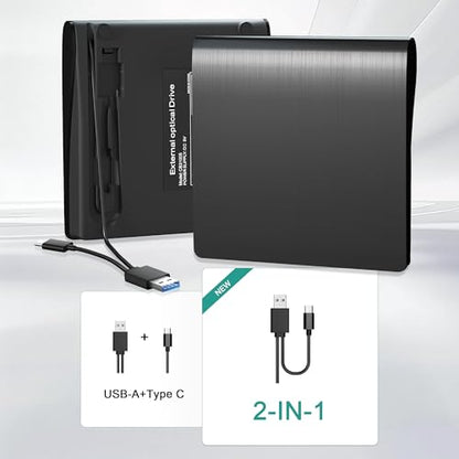 juwuoi Portable PT-A02 External CD/DVD Drive USB 3.0