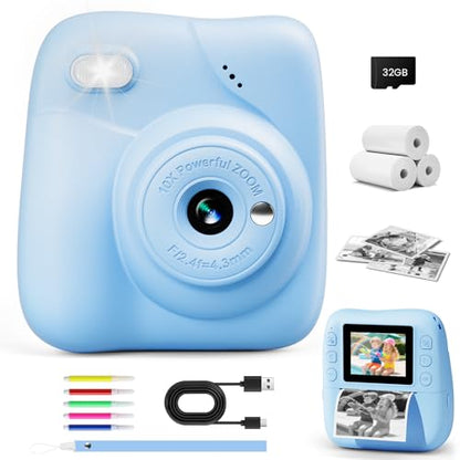 CAMCLID 2 Inch M5 48 MP Instant Camera Black and White
