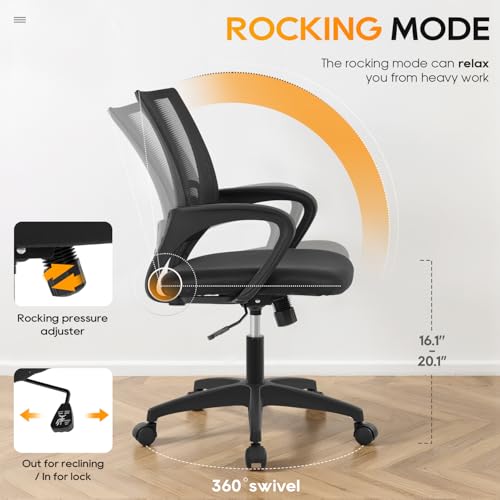 BestOffice 1.0 Count VN-H03-Black-BestOffice Ergonomic Office Chair with Breathable Backrest and Adjustable Height