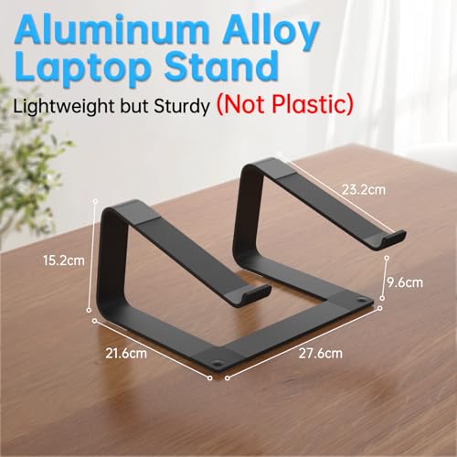 GleYo 10.87 x 8.5 x 6 inch LSU2002 Laptop Stand - Aluminum, Black