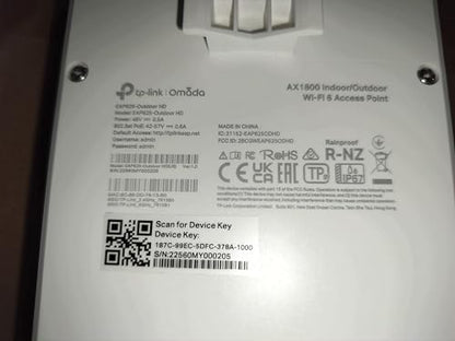TP-Link 1.9 lbs EAP625-Outdoor HD Tri-Band Wireless Access Point 802.11ac/ax 1800 Mbps Touch Control IP68