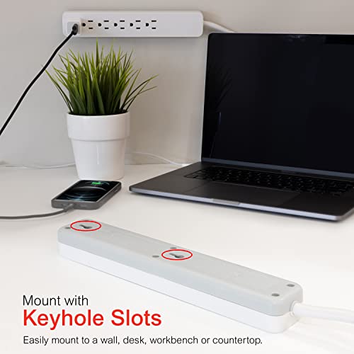 GE 6-Outlet Surge Protector 4 Ft 120 Volts 15 Amps 840 Joules Type B