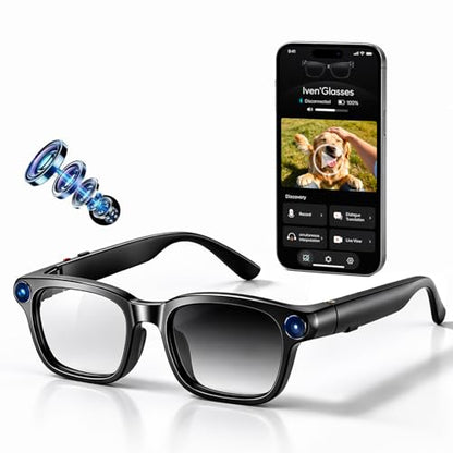 linktoonex Smart Glasses M08 Photochromic Lenses Bluetooth 1200p Video Recording Unisex