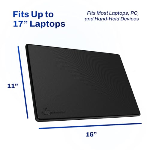 DefenderShield Laptop Pad DP - EMF Shielding - Composite Material - Black