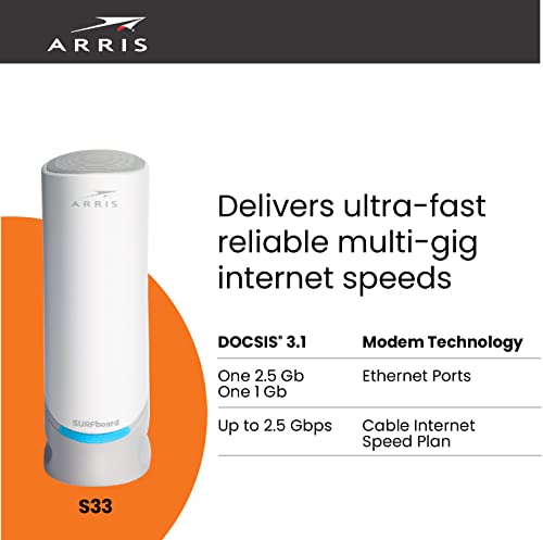 ARRIS 2 x 2.5 Gbps DOCSIS 3.1 Cable Modem S33
