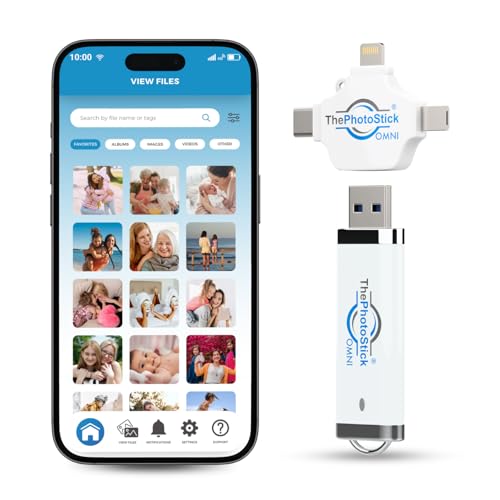 ThePhotoStick Omni 32GB TPSOMNI32GB USB Flash Drive – Multi-Device Compatible Automatic Backup Solution for Photos and Videos