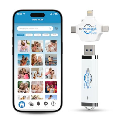 ThePhotoStick Omni 32GB TPSOMNI32GB USB Flash Drive – Multi-Device Compatible Automatic Backup Solution for Photos and Videos