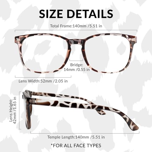 WINTOO 5 Count WTBL012 99% Blue Light Blocking Full Rim Square Glasses