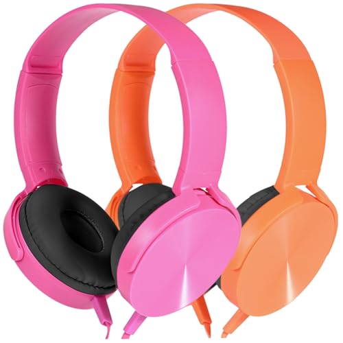 Wensdo HY450 Wired Headphones 2-Pack for Students, On-Ear Student Headset for Educational Use