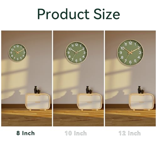 Roymnie 8 Inch Roymnie467 Analog Silent Clock Wall Mount Battery Powered Indoor