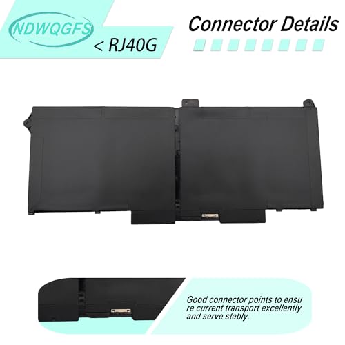 NDWQGFS 63Wh RJ40G Laptop Battery 12V 3941mAh Lithium Metal Rechargeable Battery 1 Count