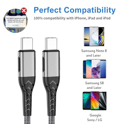 Durcord 2-Pack 10ft USB-C Cable 100W Fast Charging Specification