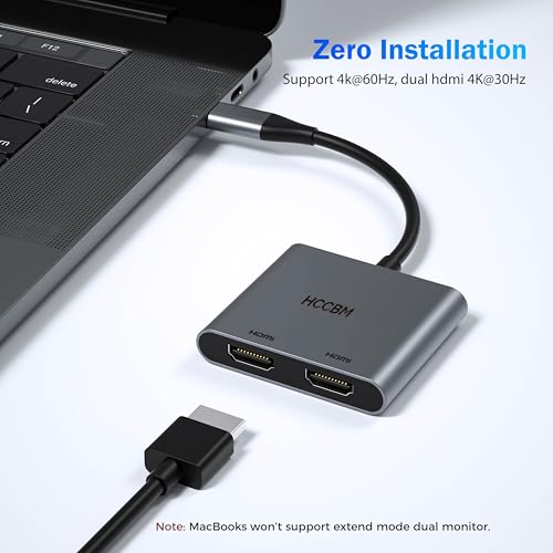 HCCBM USB C to Dual HDMI Adapter Model HCC-022