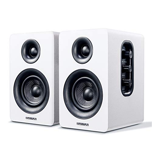 Sanyun SW208 3" Active Stereo Bookshelf Speakers - 60W Power, Bluetooth 5.0 Connectivity, 2.0 Audio System