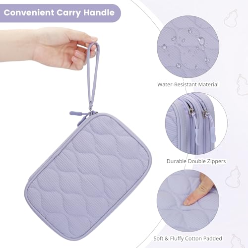 Skycase XL SK-US-J-OS-C-2811-TechBag-Pur Zipper Hand Strap 8 Compartments Gourd Pattern-Purple Travel Accessory