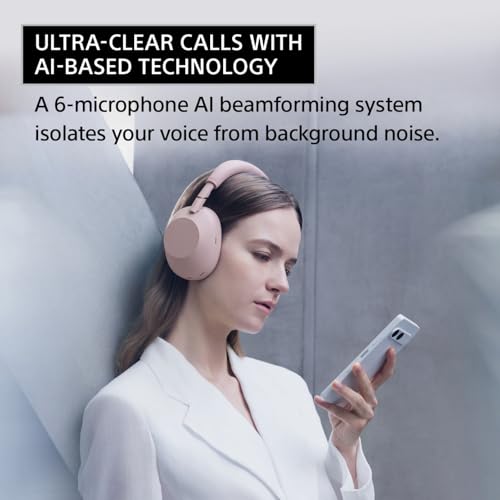 Sony WH-1000XM6B.UC Over-Ear Headphones, Wireless, Bluetooth 5.3, Black, 30h Battery Life