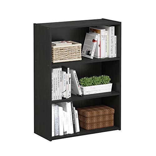 Furinno 3-Tier Bookshelf 11208AM Floor Mount Americano