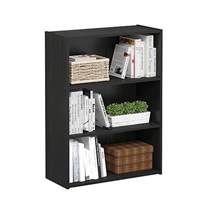 Furinno 3-Tier Bookshelf 11208AM Floor Mount Americano