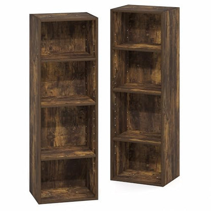 Furinno 8-Tier 24381AP Bookcase Open Shelf 9.3 x 11.8 x 70.9 Amber Pine