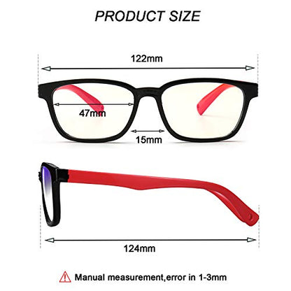 AHXLL Kids 2 Count Qsweet Blue Light Blocking Reading Glasses Transparent Purple and Pink