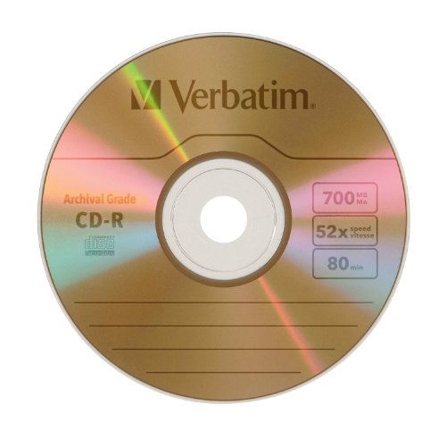 Verbatim 700MB 52x CD-R Disk 80 Minutes Recording Capacity 1 Count Branded