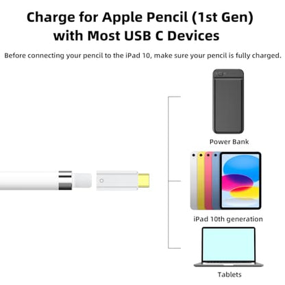 Jadebones USB-C to Pencil Adapter for iPad 10th/11th A16 2025 Gen, 1 Pack
