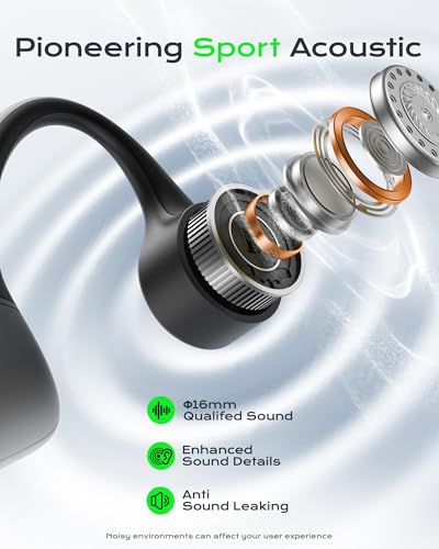 DEMICEA Wireless Headphones X6 Bluetooth 6.0 Bone Conduction 12-Hour Playtime Water Resistant