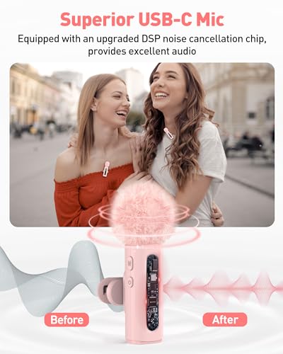 GoorDik Wireless Lavalier Microphone J3 USB Type-C Omnidirectional Microphone - Pink